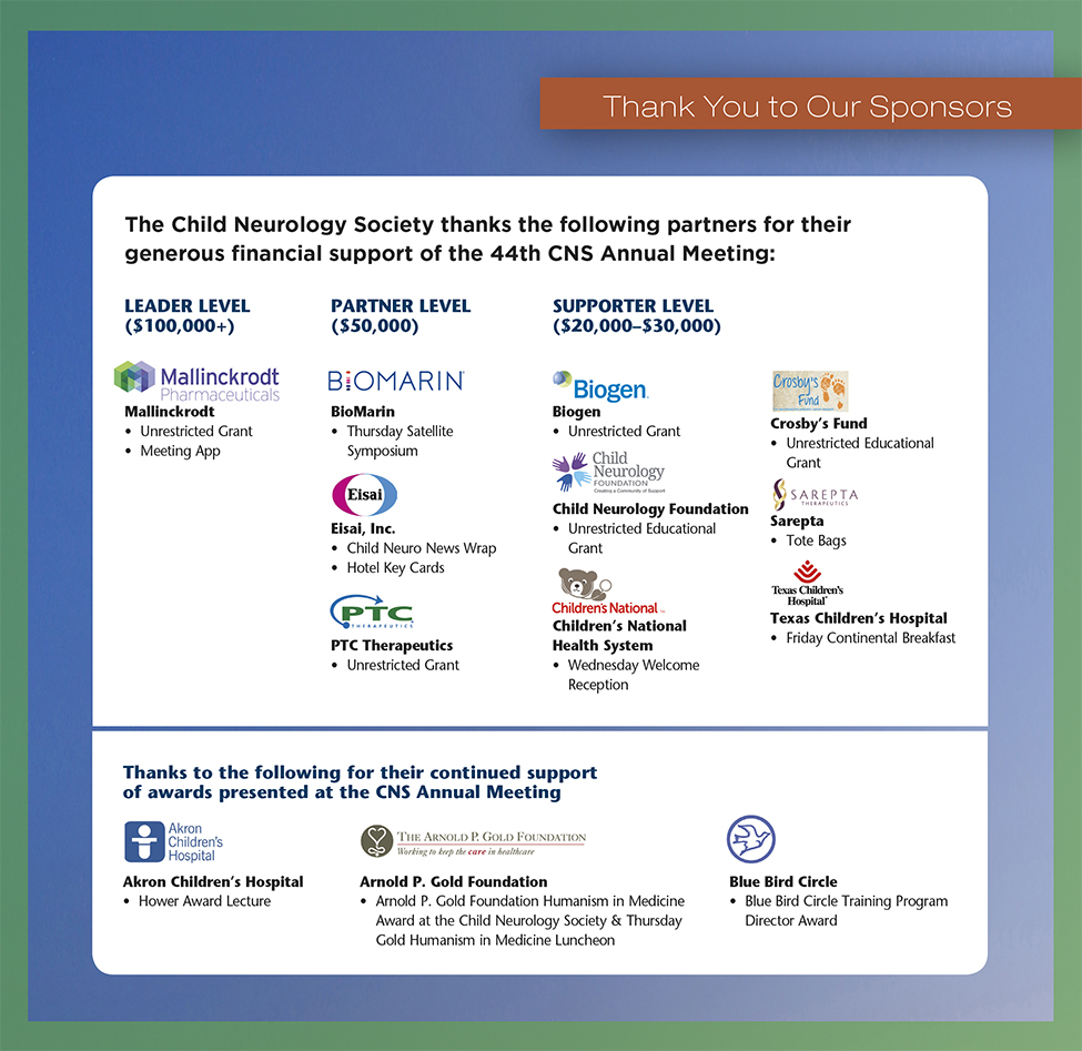 44th CNS Annual Meeting Sponsors