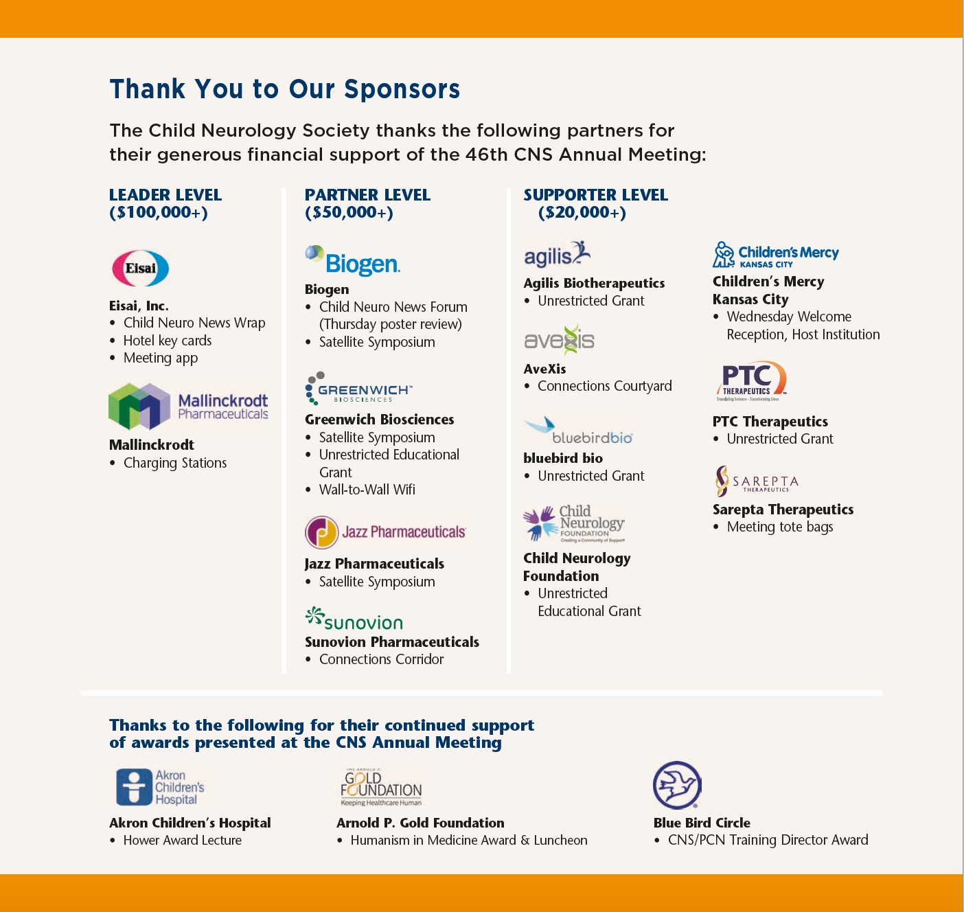 46th Annual Meeting Sponosors