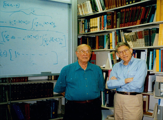 Lou Sokoloff (left) and Charles Kennedy (right) at the NIH